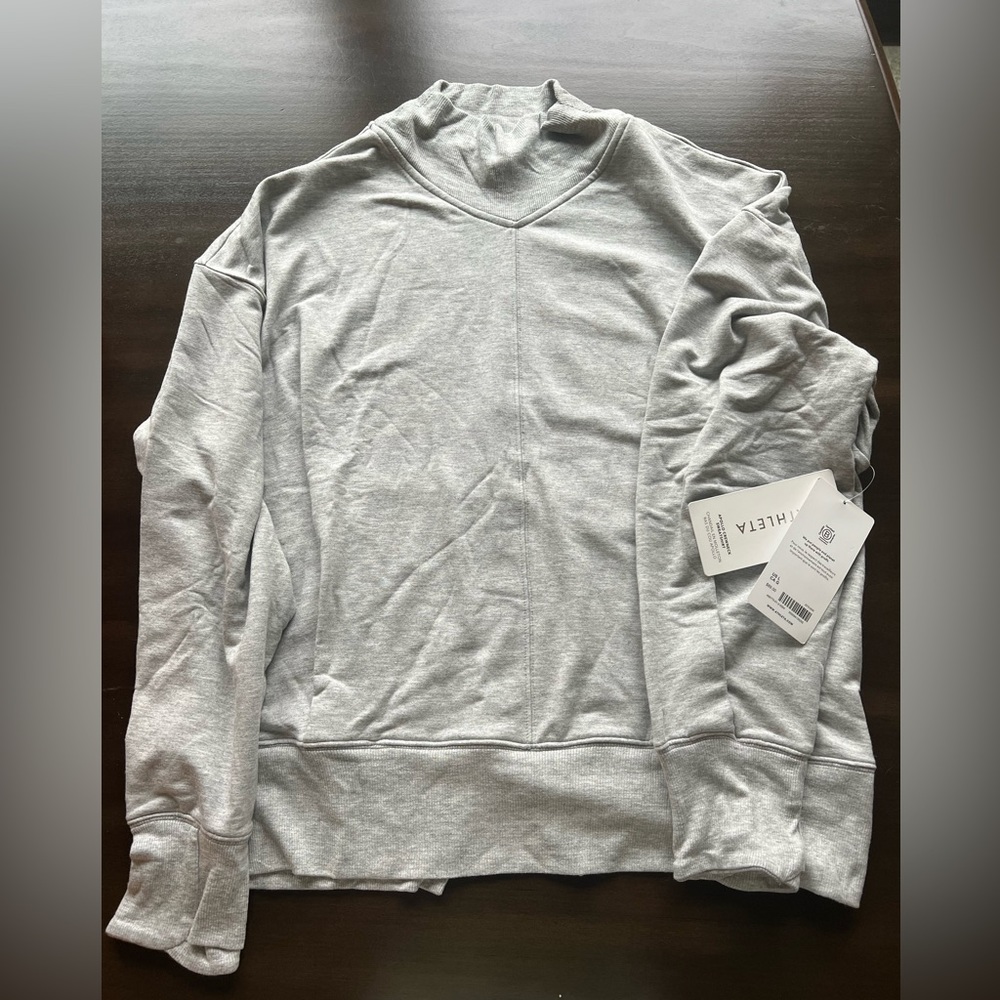 Athleta Apollo Crewneck Sweatshirt, gray, large